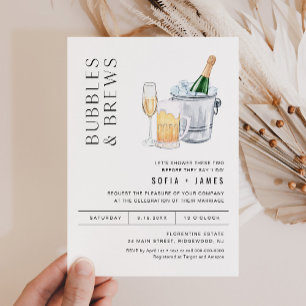 CRISTAL Bubbles & Brews Par Shower-inbjudan Inbjudningar