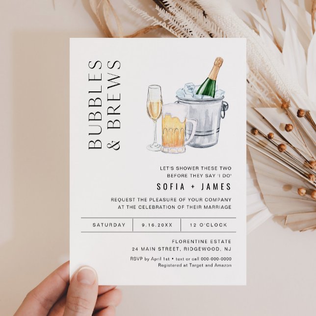 CRISTAL Bubbles & Brews Par Shower-inbjudan Inbjudningar (Skapare uppladdad)