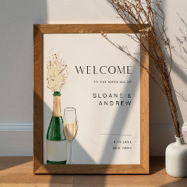 CRISTAL Champagne Bubly Bröllop Välkommen 18 x 24 Poster