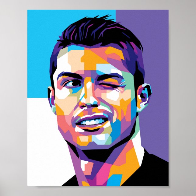 Cristiano Ronaldo in WPAP Style Wall Art Poster  (Framsidan)