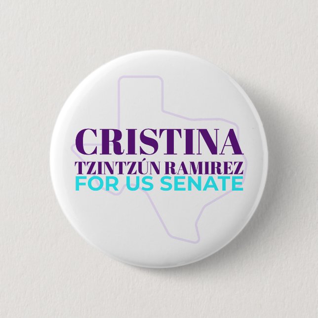 Cristina Tzintzún Ramirez for US Senate Button Knapp (Framsida)