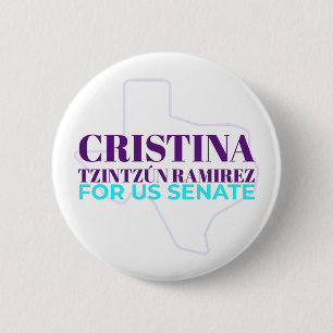 Cristina Tzintzún Ramirez for US Senate Button Knapp
