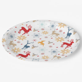 Cristmas Deers Mönster Papper Plate