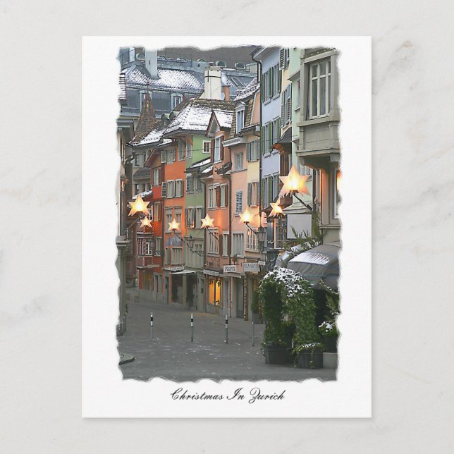 Cristmas i den gamla staden helg vykort (Framsida)