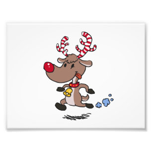 Cristmas Reindeer körs Välj bakgrundsfärg Fototryck