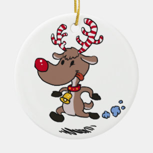 Cristmas Reindeer körs Välj bakgrundsfärg Julgransprydnad Keramik