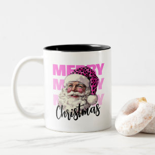 Cristmas Rosa Santa With Leopard Hat Coffee Mugg