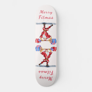 Cristmas Skateboard Gift Bodybyggder Santa - Rolig