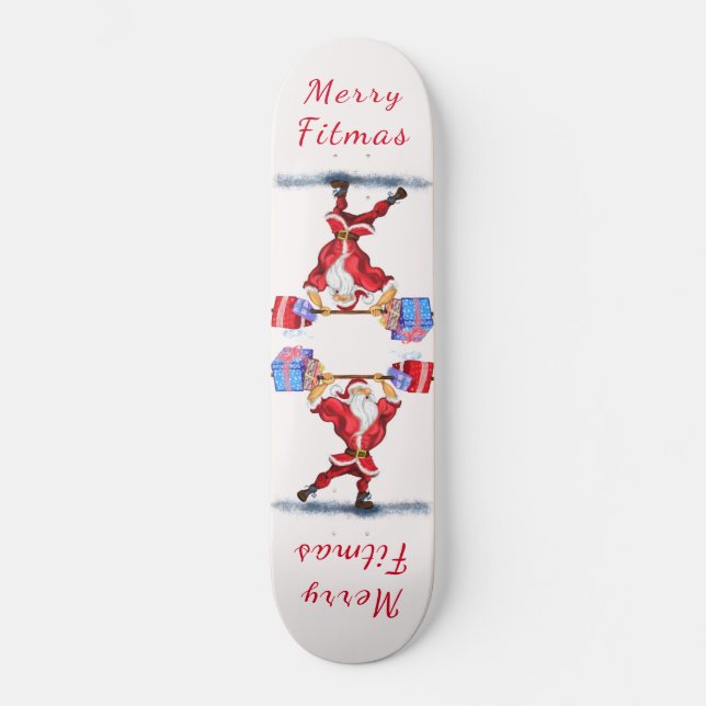 Cristmas Skateboard Gift Bodybyggder Santa - Rolig (Framsida)