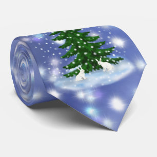 Cristmas spruce white bunnies slips