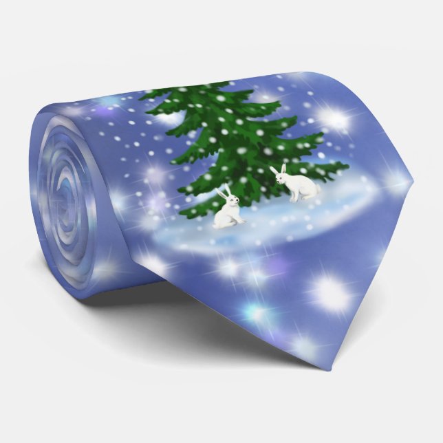 Cristmas spruce white bunnies slips (Rullad)