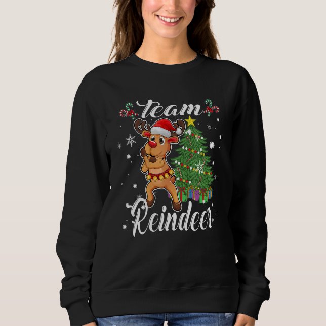 Cristmas Team Reindeer T Shirt (Framsida)