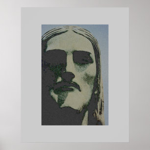 Cristo Redentor ansikte - staden RJ Poster