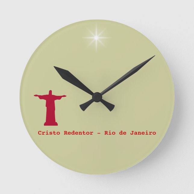 Cristo Redentor ~ Rio de Janeiro. brasil Rund Klocka (Framsida)