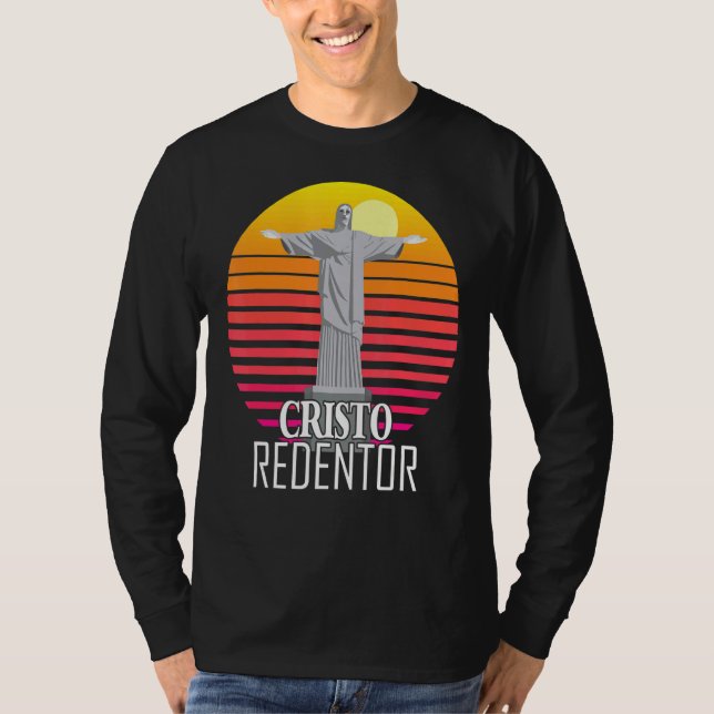 Cristo Redentor statyn Kristus från Rio Braz T Shirt (Framsida)