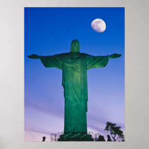 Cristo Redentor-statyn  Rio de Janeiro Brasilien Poster