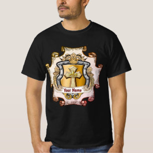 Cristos Cross Shield Efternamn T Shirt