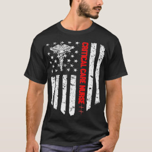 Critical Care Nurse American Flagga RN Registered  T Shirt