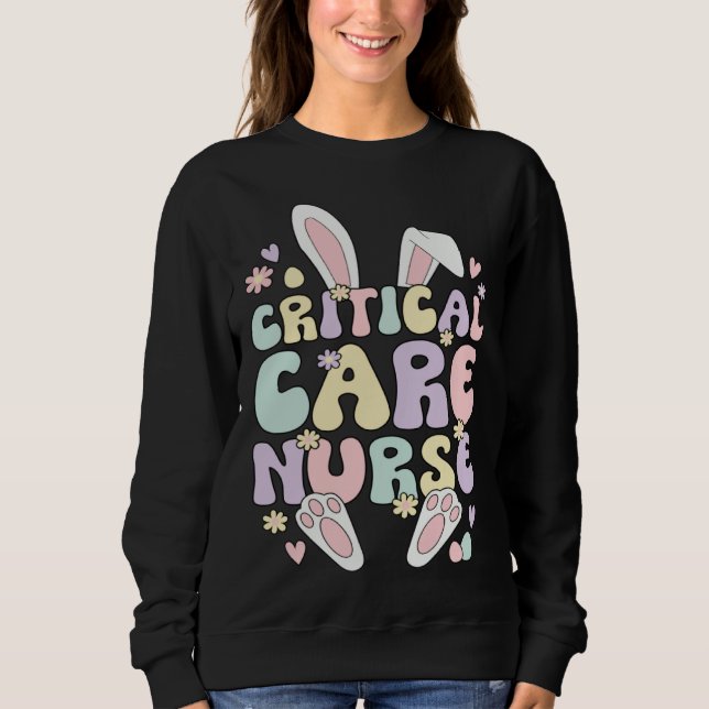 Critical Care Nurse Easter Bunny Critical Care Nur T Shirt (Framsida)