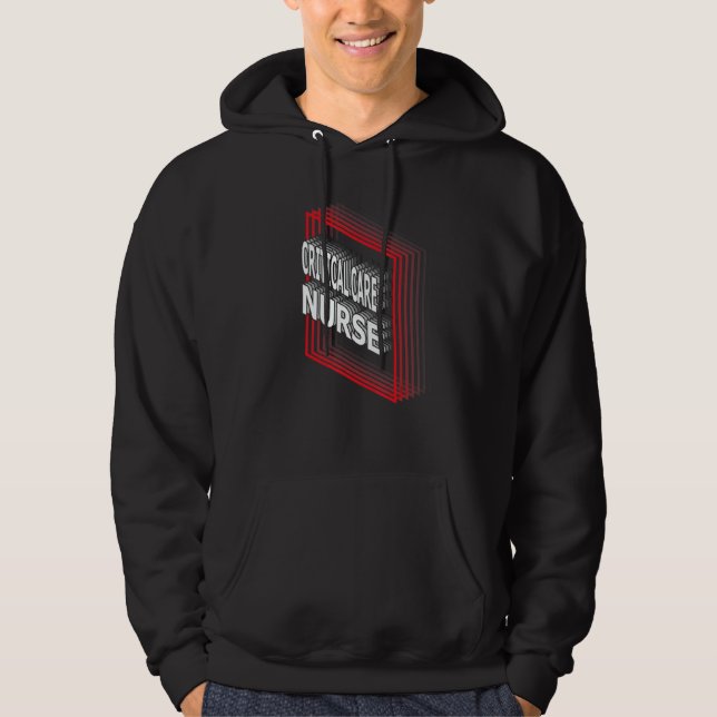 Critical Care Nurse Job Title Appreciation Retro Hoodie (Framsida)
