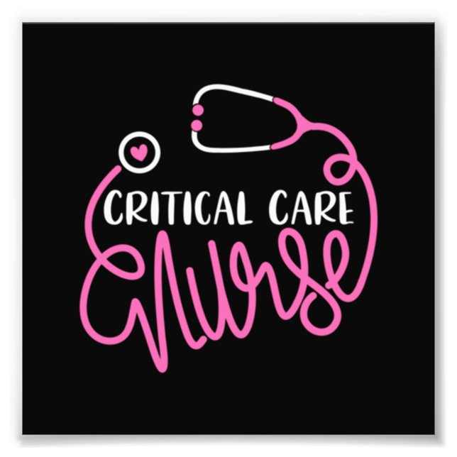 Critical Care Nurse Logo RN Critical Care Nursing Fototryck (Framsidan)