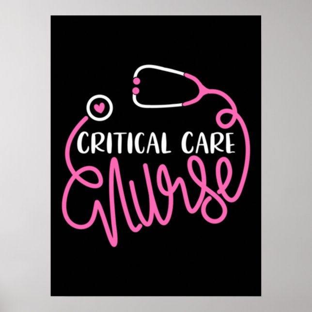 Critical Care Nurse Logo RN Critical Care Nursing Poster (Framsidan)