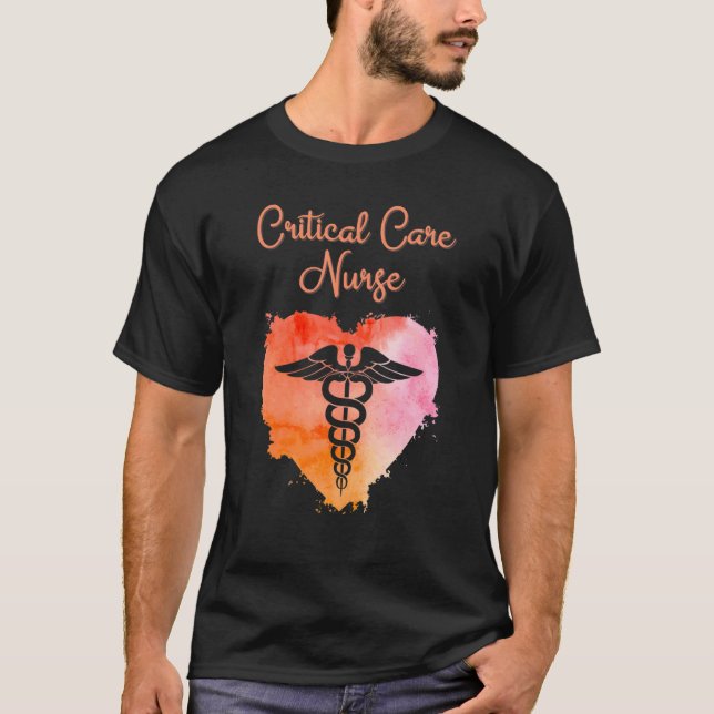 Critical Care Nurse  Nurses Graduation Caduceus T Shirt (Framsida)