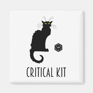 Critical Kit Funny Cat D20 RPG Tabletop-spel Magnet