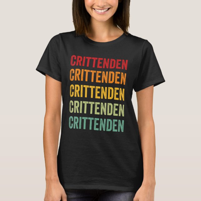 Crittenden County Kentucky Rainbow Text Design T Shirt (Framsida)