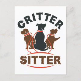 Critter Sitter Söt Husdjursvaktare Vykort