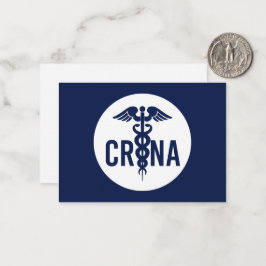 CRNA Auktoriserad REGISTRERAD sjuksköterskeanestet Anteckningskort