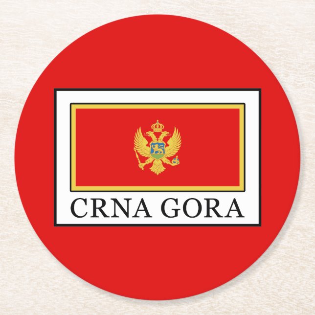 Crna Gora Underlägg Papper Rund (Framsidan)