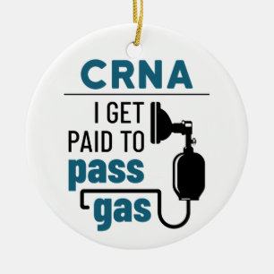 CRNA I blir Betalat att passera gas Julgransprydnad Keramik