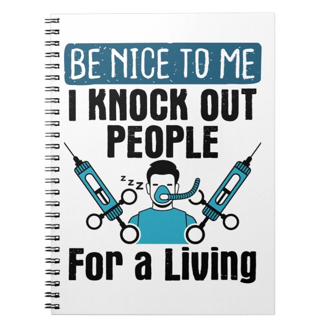 CRNA Knock ut folk Nurse Anesthetist Anteckningsbok (Framsidan)