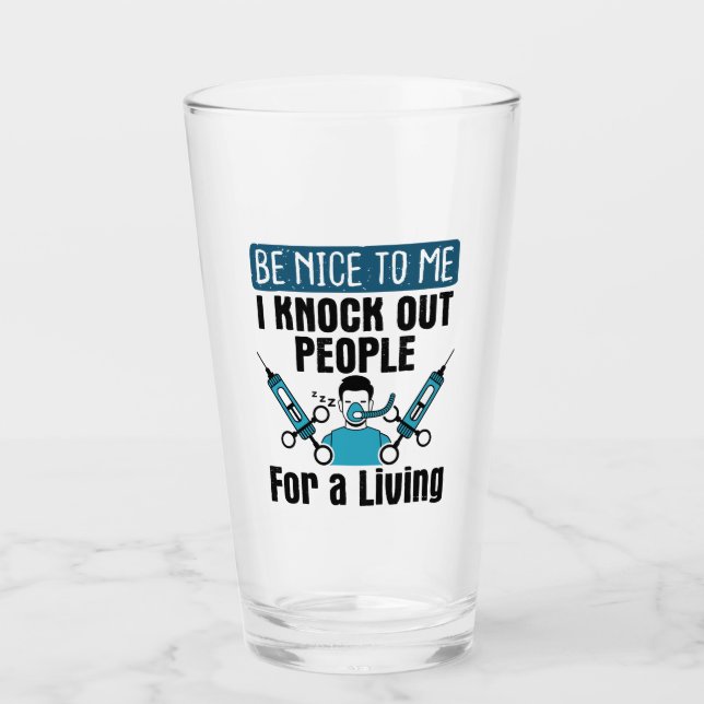 CRNA Knock ut folk Nurse Anesthetist Glaskopp (Framsida)