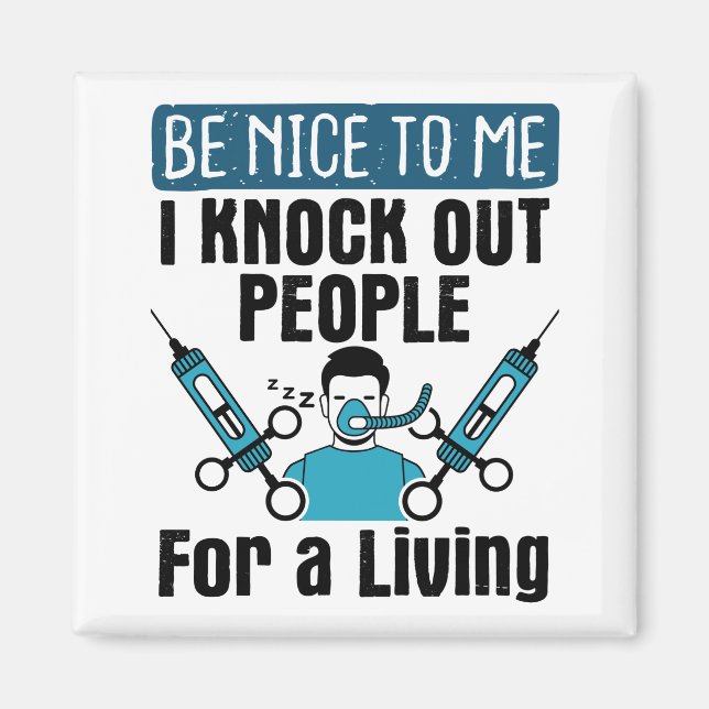 CRNA Knock ut folk Nurse Anesthetist Magnet (Framsidan)