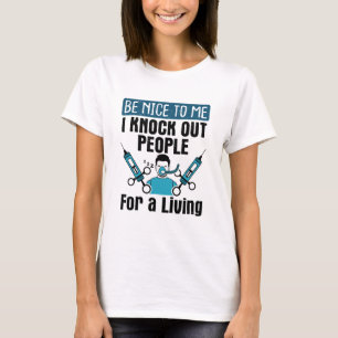 CRNA Knock ut folk Nurse Anesthetist T Shirt