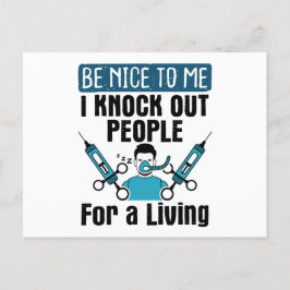 CRNA Knock ut folk Nurse Anesthetist Vykort