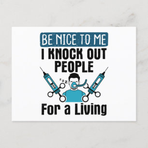 CRNA Knock ut folk Nurse Anesthetist Vykort
