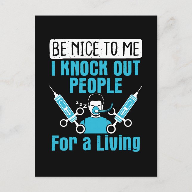 CRNA Nurse Anesthetist knockout Personer Vykort (Framsida)