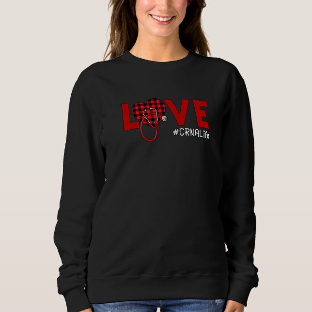 CRNA Nurse Play Red Kärlek Heart Stethoscope RN Nu T Shirt (Framsida)