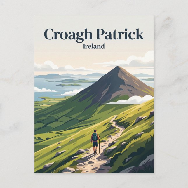 Croagh Patrick Irland Vykort (Framsida)