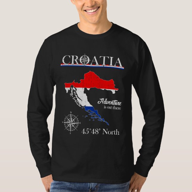 Croatia  Adventure Is Out There  Hrvatska Croatian T Shirt (Framsida)