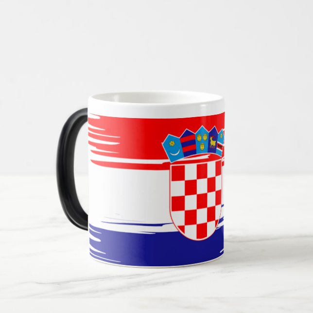Croatia Coffee Scoop – Traditional Croatian Design Magisk Mugg (Framsida vänster)