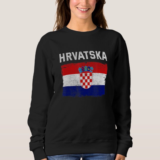 Croatia Croatian Flag Hrvatska T Shirt (Framsida)