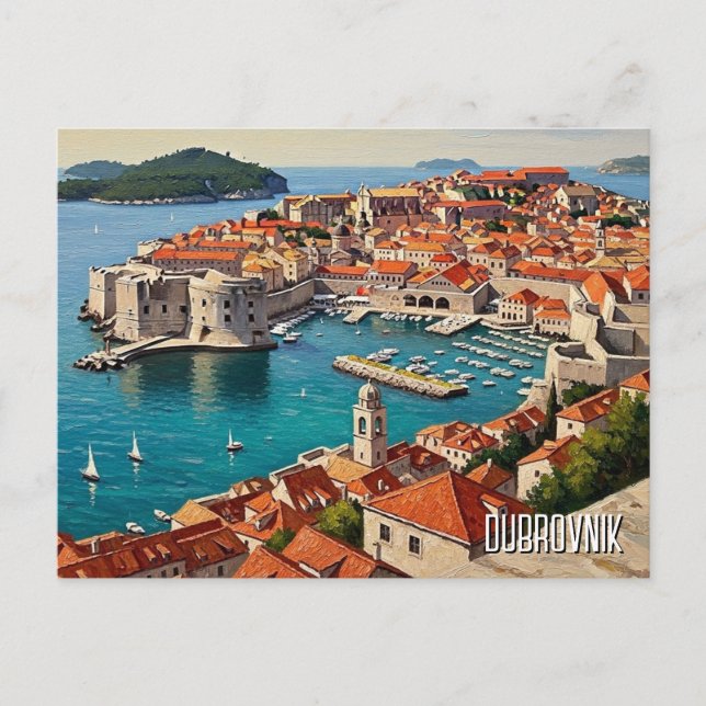 Croatia Dubrovnik Travel Helg Vykort (Framsida)