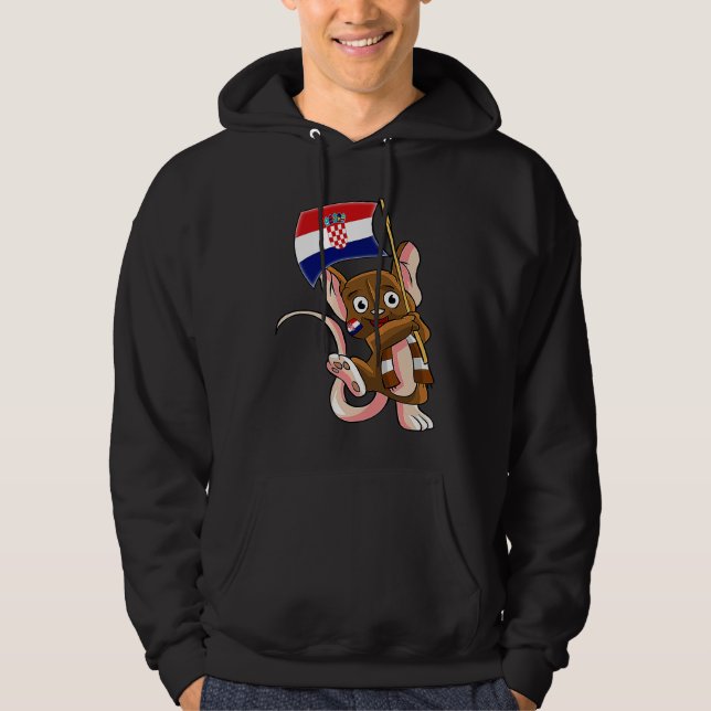 Croatia Fan Mouse Hoodie (Framsida)
