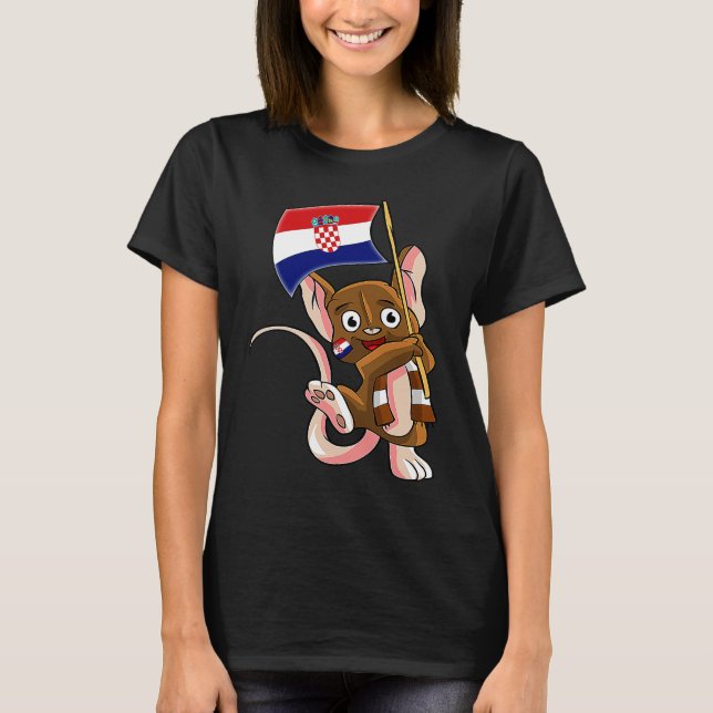Croatia Fan Mouse T Shirt (Framsida)