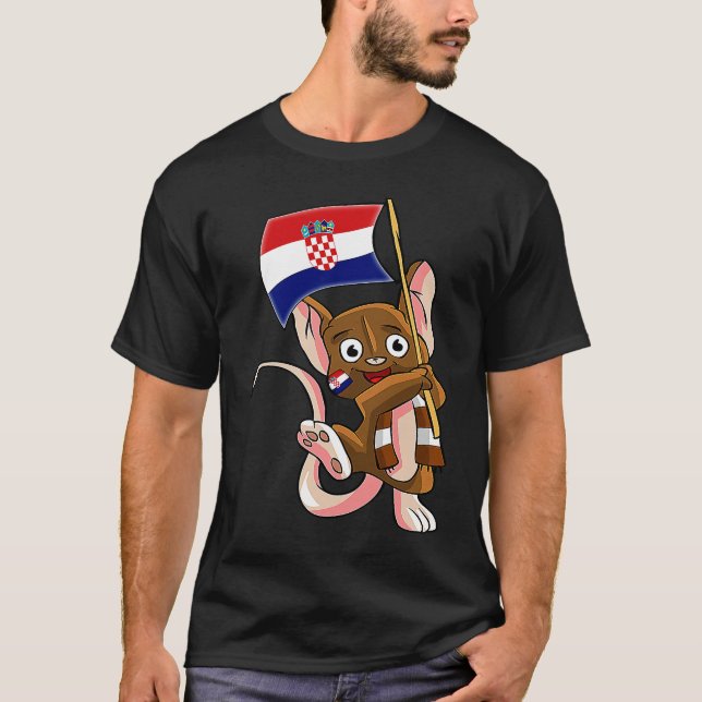 Croatia Fan Mouse T Shirt (Framsida)