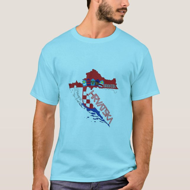 Croatia flag & map t shirt (Framsida)